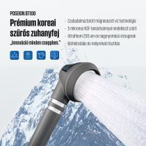 POSEION BT100® Prémium koreai revitalizáló zuhanyfej vízszűrővel, mágneses-ionizáló technológiával, szürke