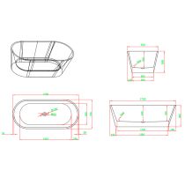 Noa szabadon álló fürdőkád fekete