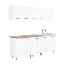 Primo 220 konyhabútor fehér, charlestone tölgy munkalappal