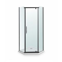 Celtic 90x90 cm ötszögletű zuhanykabin zuhanytálcával fekete