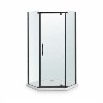 Celtic 100x100 cm ötszögletű zuhanykabin zuhanytálcával fekete