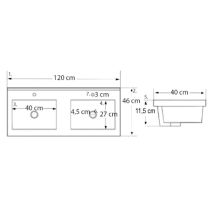Porto 120 alsó szekrény mosdóval