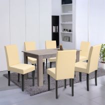 Leon 6+1 étkező garnitúra yorki tölgy-bézs