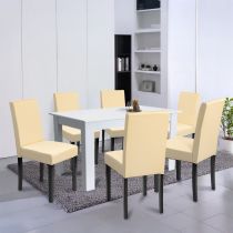 Leon 6+1 étkező garnitúra fehér-bézs