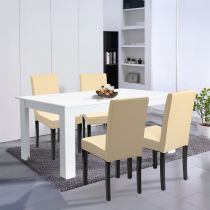 Leon 4+1 étkező garnitúra fehér-bézs