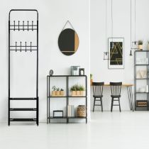 Álló ruhafogas cipőtartóval fekete