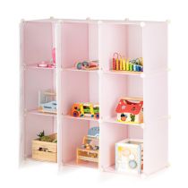 Rózsaszín játéktároló szekrény 110x37x110 cm