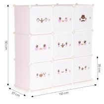 Rózsaszín játéktároló szekrény 110x37x110 cm