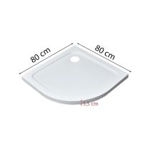 Modena Slim íves alacsony akril zuhanytálca 80x80 cm