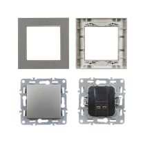 Nova egy áramkörös egypólusú kapcsoló 101 szürke szálcsiszolt kerettel