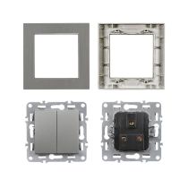 Nova csillárkapcsoló 105 szürke szálcsiszolt kerettel