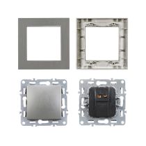 Nova csengő kapcsoló 101N szürke szálcsiszolt kerettel