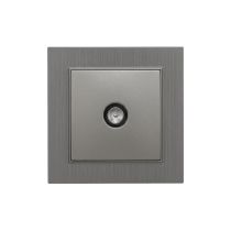 Nova TV csatlakozóaljzat szürke szálcsiszolt kerettel