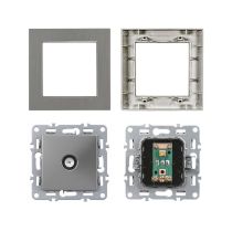 Nova TV csatlakozóaljzat szürke szálcsiszolt kerettel