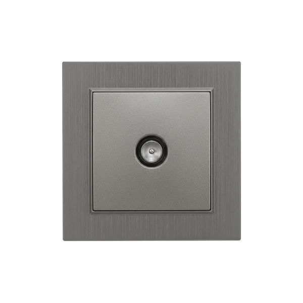 Nova TV csatlakozóaljzat szürke szálcsiszolt kerettel