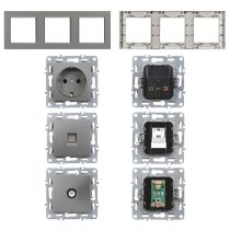 Nova dugalj, UTP, TV csatlakozóval szürke szálcsiszolt kerettel