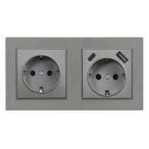 Nova dugalj USB csatlakozóval szürke szálcsiszolt kerettel