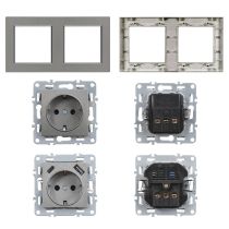 Nova dugalj USB csatlakozóval szürke szálcsiszolt kerettel