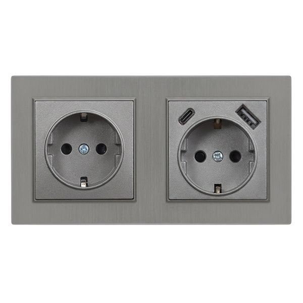 Nova dugalj USB csatlakozóval szürke szálcsiszolt kerettel