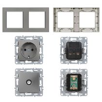 Nova dugalj TV csatlakozóval szürke szálcsiszolt kerettel