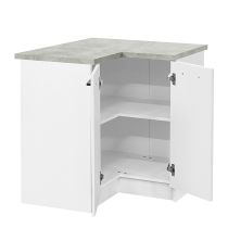 Praktik 90 alsó sarok szekrény 2 ajtós, fehér-fehér