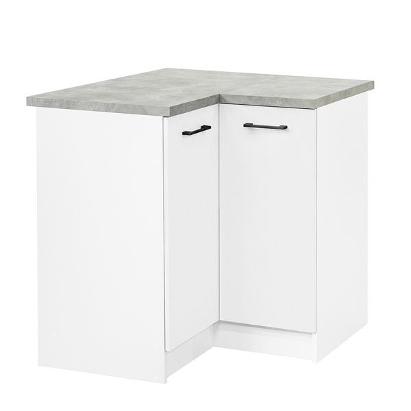 Praktik 90 alsó sarok szekrény 2 ajtós, fehér-fehér