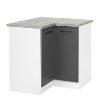 Praktik 90 alsó sarok szekrény 2 ajtós, fehér-antracit