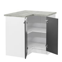 Praktik 90 alsó sarok szekrény 2 ajtós, fehér-antracit