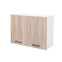 Praktik 80 felső szekrény 2 ajtós, fehér-sonoma tölgy