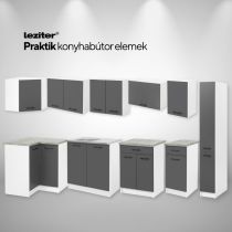 Praktik 60 felső szekrény 1 felnyíló ajtós, fehér-antracit
