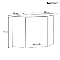 Praktik 60 felső sarok szekrény 1 ajtós, fehér-sonoma tölgy