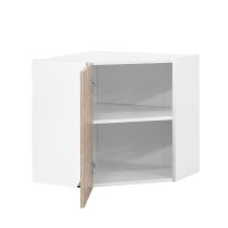 Praktik 60 felső sarok szekrény 1 ajtós, fehér-sonoma tölgy