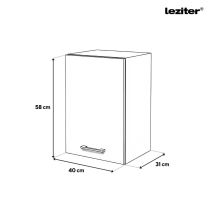 Praktik 40 felső szekrény 1 ajtós, fehér-sonoma tölgy