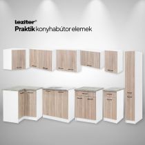 Praktik 40 alsó szekrény 1 ajtós 1 fiókos, fehér-sonoma tölgy