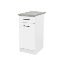Praktik 40 alsó szekrény 1 ajtós 1 fiókos, fehér-fehér