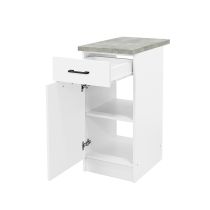 Praktik 40 alsó szekrény 1 ajtós 1 fiókos, fehér-fehér