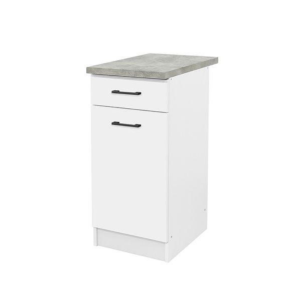 Praktik 40 alsó szekrény 1 ajtós 1 fiókos, fehér-fehér