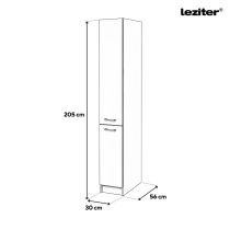Praktik 30 kamraszekrény 2 ajtós, fehér-sonoma tölgy