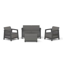 Scandi Box linea duo kerti bútor szett jute tárolós asztallal