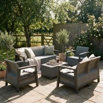 Scandi Big linea duo kerti bútor szett jute tárolós asztallal