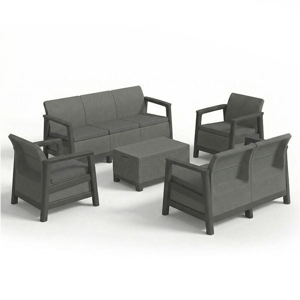 Scandi Big linea duo kerti bútor szett jute tárolós asztallal