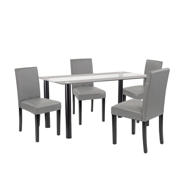 Cadiz 4+1 étkező garnitúra fekete-szürke