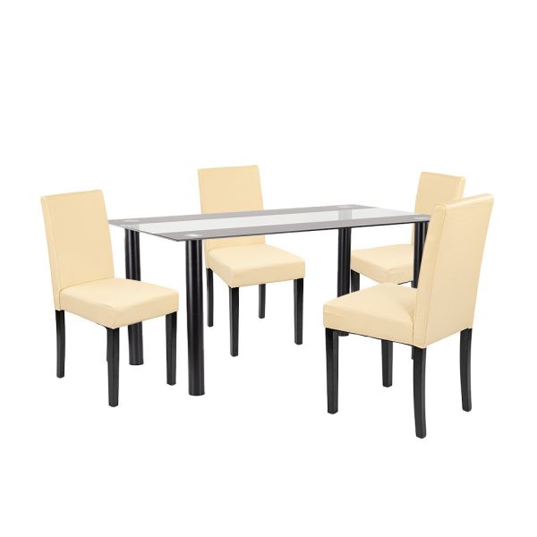 Cadiz 4+1 étkező garnitúra fekete-bézs