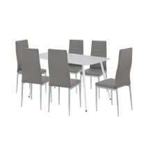 Renton 6+1 étkező garnitúra szürke-szürke