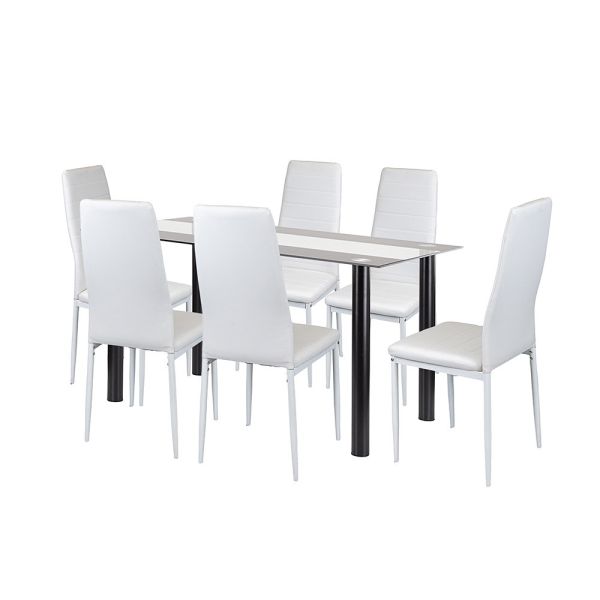 Norman 6+1 étkező garnitúra fehér