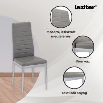 Denton 6+1 étkező garnitúra szürke-szürke