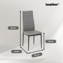 Denton 6+1 étkező garnitúra szürke-fekete