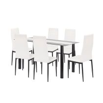 Denton 6+1 étkező garnitúra fehér-fekete
