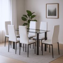 Denton 6+1 étkező garnitúra fehér-fekete
