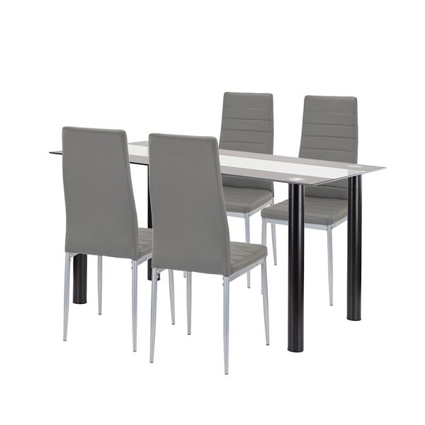 Denton 4+1 étkező garnitúra szürke-szürke